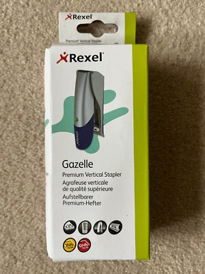 Rexel Gazelle Halbstreifenhefter, 24/6 (Nr.16), 26/6 (Nr.56) Silber/Blau, 25 Shts