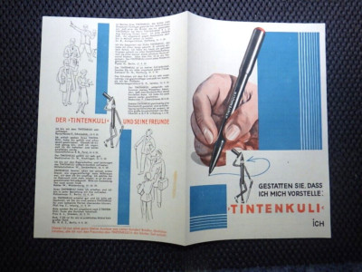Tiku Ink Pen Brochure BLUE c. 1930 Hamburg/Altona Stationery Excellent Condition