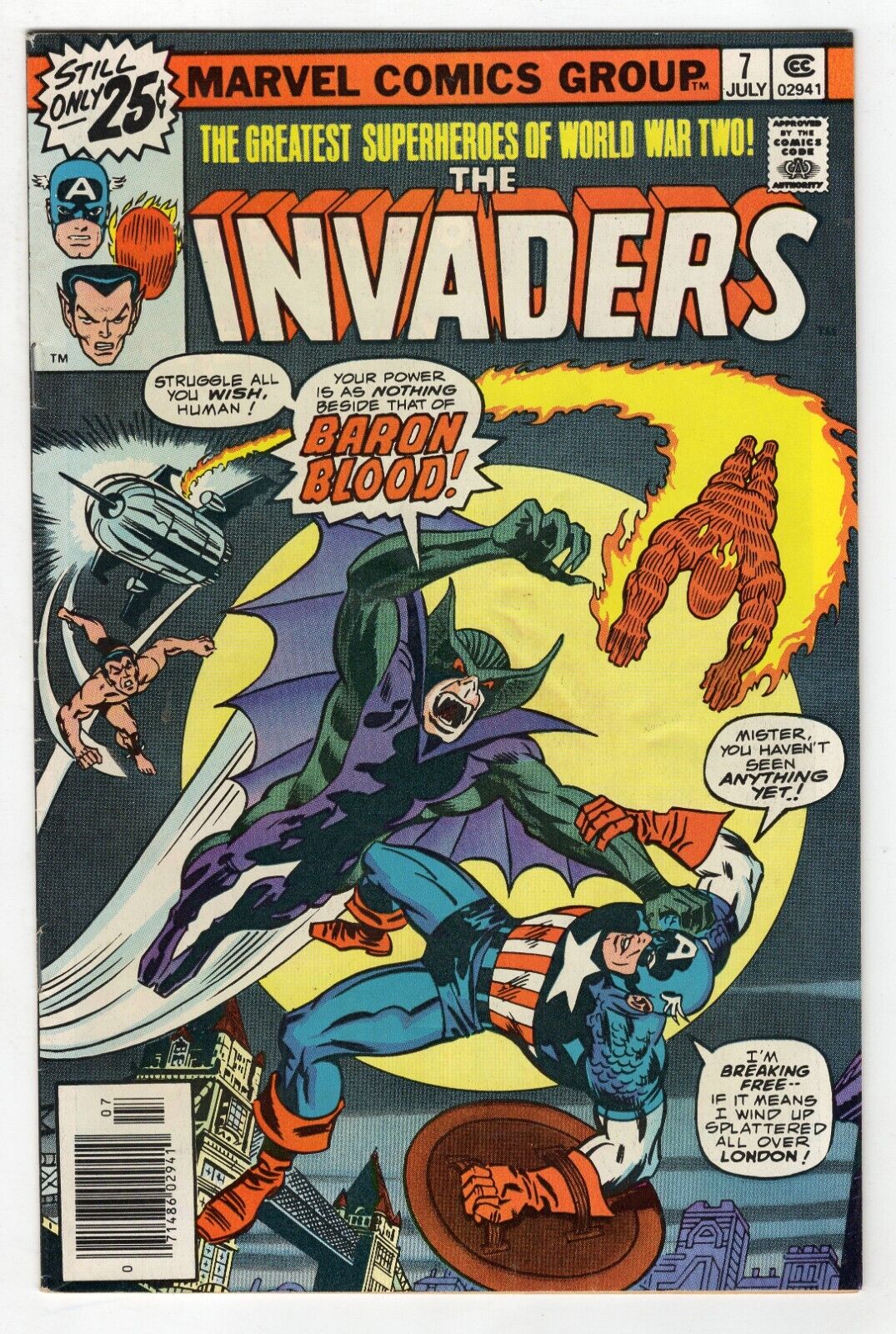 Invaders #7 (NM-) 1st Baron Blood and Union Jack Marvel Comics c187