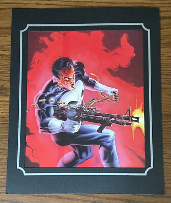 PUNISHER #5 POSTER 1986 MIKE ZECK Cover Art in MATTED FRAME Marvel Comics