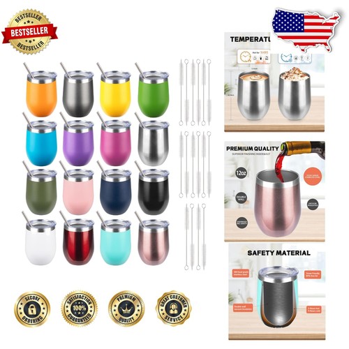Elegante 12 Unzen Isolierte Edelstahl Becher für Heiße & Kalte Getränke - 16