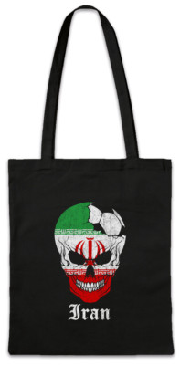 Iran Football Skull I Stofftasche Einkaufstasche Iranian Soccer Flag World