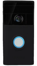 Silicone Skin Case Cover Compatible for Ring Video Doorbell (1st Gen.)  - Black
