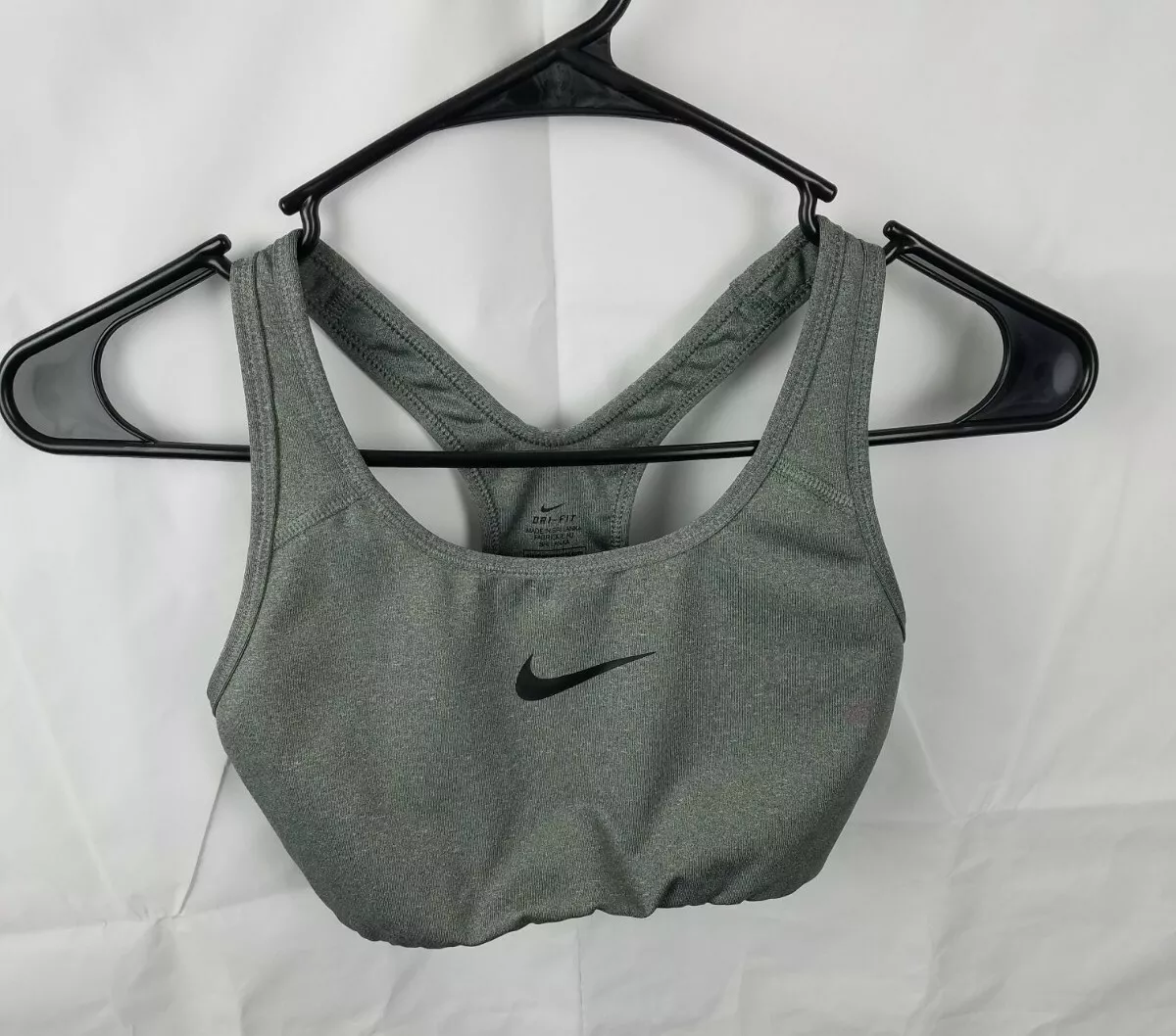 Nike, Dri-FIT Swoosh Sports Bra - Black/Grey/White