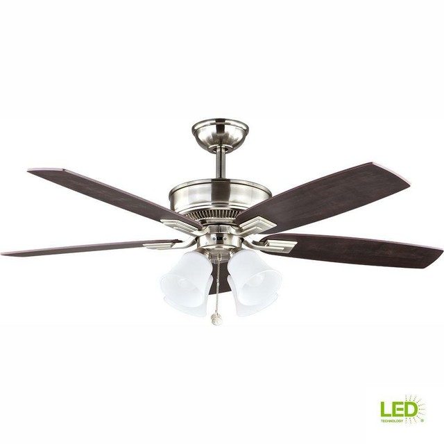 Hampton Bay Pilot 60 In And 52 In Brushed Nickel Ceiling Fan