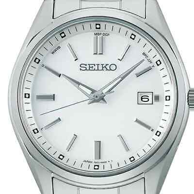 SEIKO Selection SBTM317 Men's Watch Solar Radio White Silver