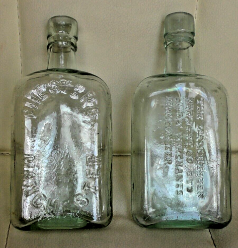 TWO Different MANCHESTER WHISKEY FLASKS - BREWERY & CHESTERS - Spirit Merchants - Picture 4 of 10