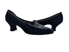 Antique VTG Shoes Hook Knowles Early 1900s Edwardian Black Womens Heels sz 7