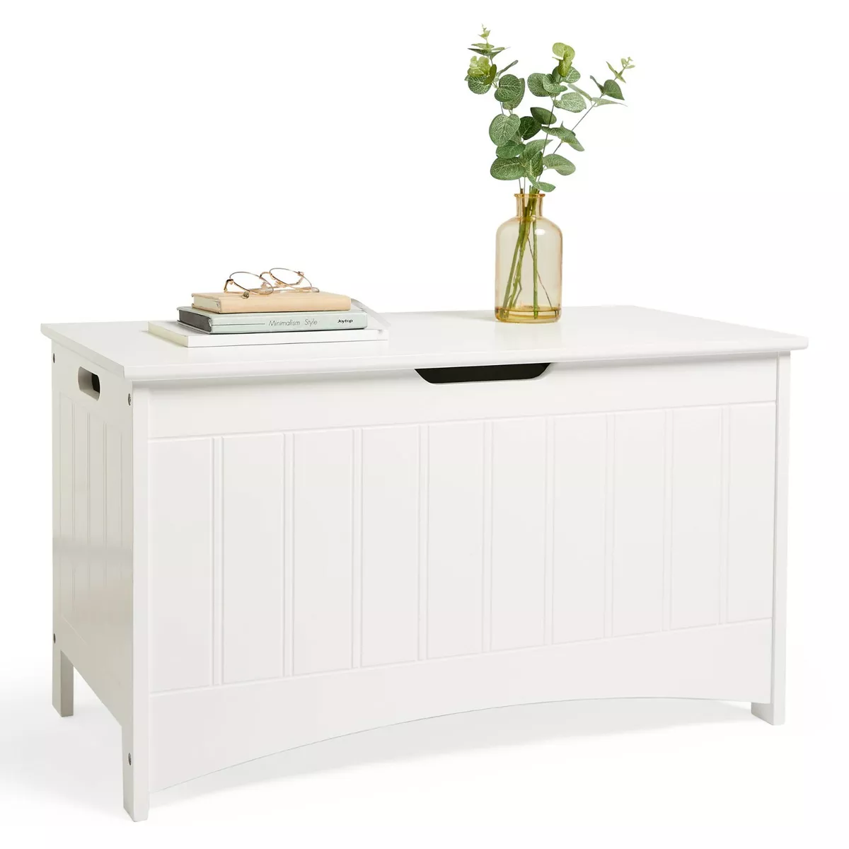 Storage Chest White Storage Box w Lid Hallway Lounge