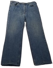 Vintage JC Penney Jeans Mens 34x31 Act (34×28) Plain Pockets Made in USA Blue