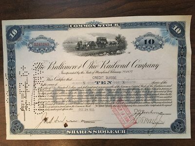 CREDIT SUISSE GOING OUT OF BUSINESS STOCK CERTIFICATE SAME OR SIMILAR ITEM
