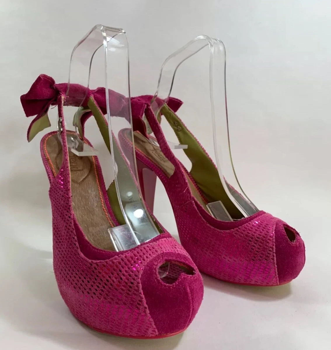 Cerise pink 2024 slingback shoes