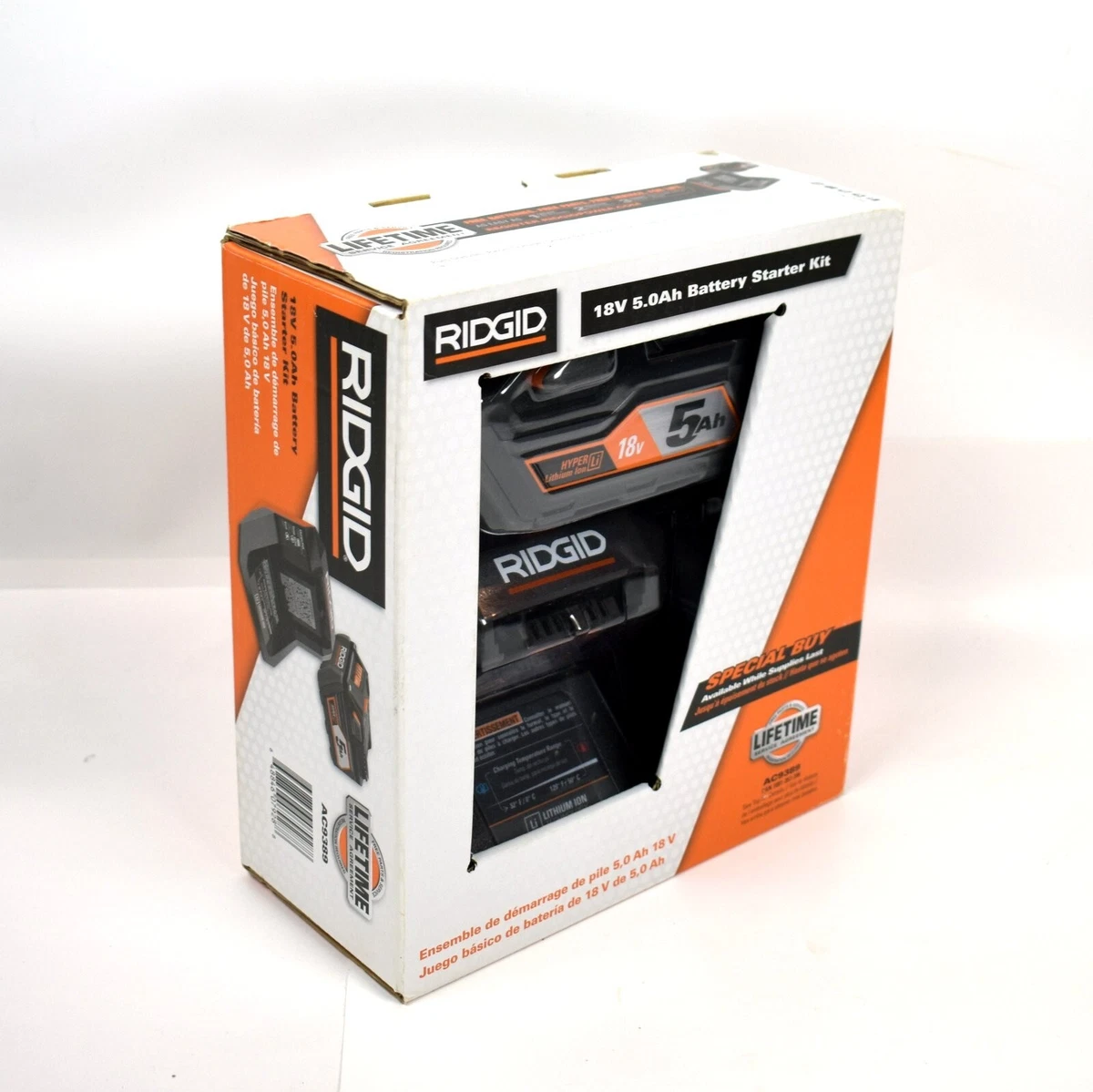 RIDGID 18V 5Ah Hyper Lithium Ion Battery Charger Starter Kit