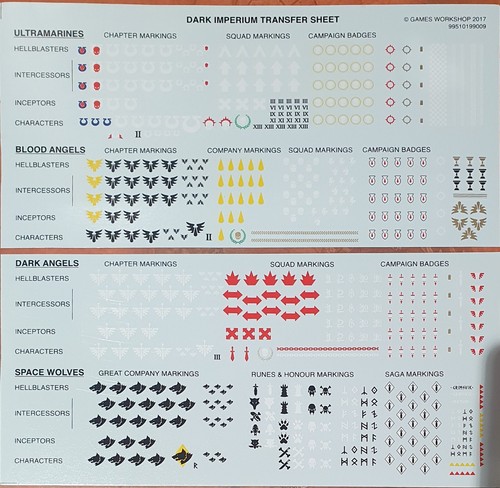 Space Marine Transfers Decals Sheet. Dark imperium. Warhammer 40K | eBay