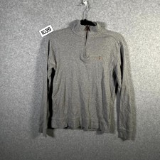 Polo Ralph Lauren Sweater Boys L 14-16 Gray Cotton Outdoor Quarter Zip Mock Neck
