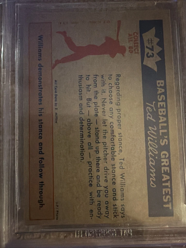 Fleer Ted Williams 73 1959 excelente 5 béisbol Boston Red Sox Foto 3 de 4