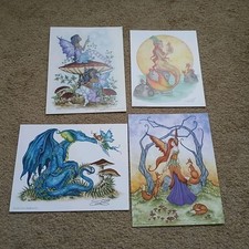 AMY BROWN  4 2010S FAIRY ART PRINTS SOME SIGNED NICE ILLUSTRATED ART 8.5" BY 11"