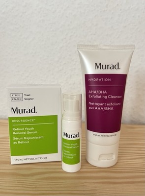Murad Hydration AHA/BHA Exfoliating Cleanser, Murad Retinol Youth Renewal Serum