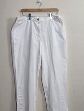 Lands' End White Elastic Waist Pants
