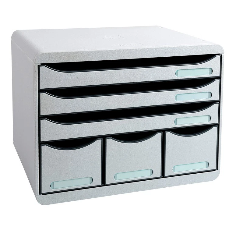 [306740D] Exacompta STORE-BOX MAXI 6 tiroirs ( 3 A4+) Office gris lumière - Photo 1/1
