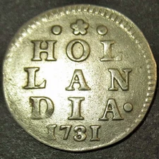Rare Overdate Issue 1731/21 Dutch Colonial New York Silver Lion Dime Hollandia