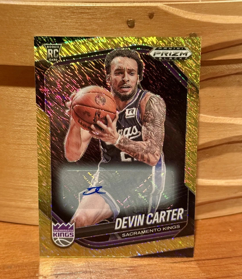 2024-25 Panini Prizm черный Девин Картер #144 - золото отлива авто /10 - частный + - Изображение 2 из 4