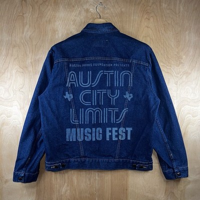 WRANGLER AUSTIN CITY LIMITS TRUCKER JACKET DENIM BLUE SIZE LARGE NEW