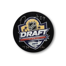 Roope Hintz Autographed 2015 NHL Draft Hockey Puck Inscribed 49th Pick