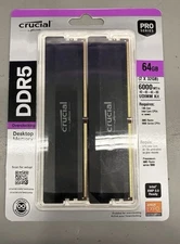 Crucial Pro OC Gaming 64GB ( 2 X 32GB ) DDR5 6OOOMhz C40 UDIMM Intel XMP 3.0