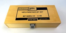 Drill Master 39811 15PC (1 Missing) Forstner Bit Set Sizes 1/4-2-1/8” w/ Case