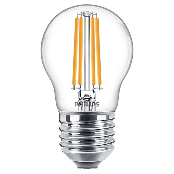 Philips Led Filament Lampe P45 Tropfen 6,5W = 60W E27 Klar 806Lm Warmweiß 2700K-image