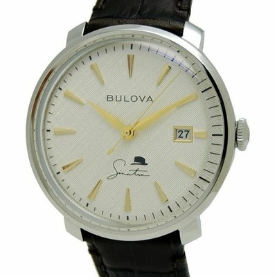 Bulova Herrenuhr Frank Sinatra Das Beste kommt noch Lederarmband 40 mm von