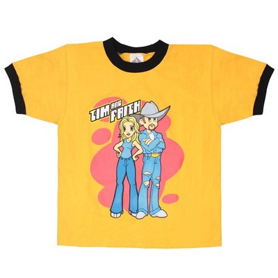Boys' Tim Mcgraw Tim And Faith Cartoon Youth Ringer Tee T-shirt