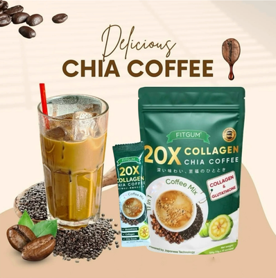 コーヒー FITGUMCOLLAGENCHIACOFFEEMIX120g 5set 2 Packs FIT GUM 20X Collagen Chia Coffee - 11 in 1 Coffee Mix (20
