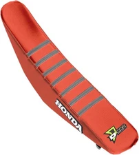 Dcor Ribbed Seat Cover 2017 Geico Red/Red/Gray for Honda CRF250R