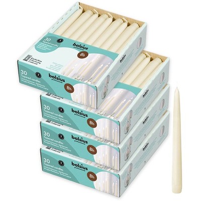 120 Stk Bolsius Professional Spitzkerzen 250x24mm Tafelkerzen Elfenbein (4x30er)