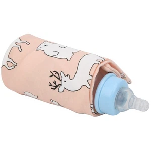 (Pink Bear)Bottle Warmer USB Baby Bottle Warmer Portable Milk Water