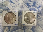 1887 and 1899 O  Morgan Silver Dollars - Looking Brilliant Uncirculated