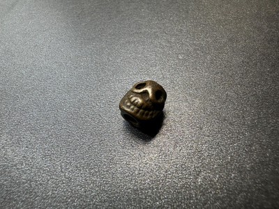 Antique Style Brass Chitipati Bead | Tibetan Skull Guru Bead | Cremation Ground
