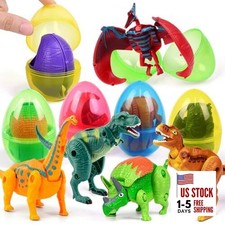 Easter Eggs Filled with Dinosaur Toys Jumbo Deformation Dinosaur Eggs 6 Packs