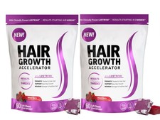 2 Pack Hair Growth Accelerator Mixed Berry, 60 Soft Chews Vitamins Women New