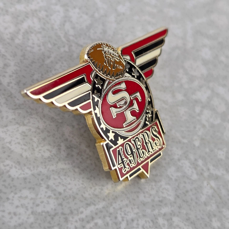 Vintage San Francisco 49ers NFL Wing Enamel Pin SF Lapel Hat Jacket Football - Image 2 of 4