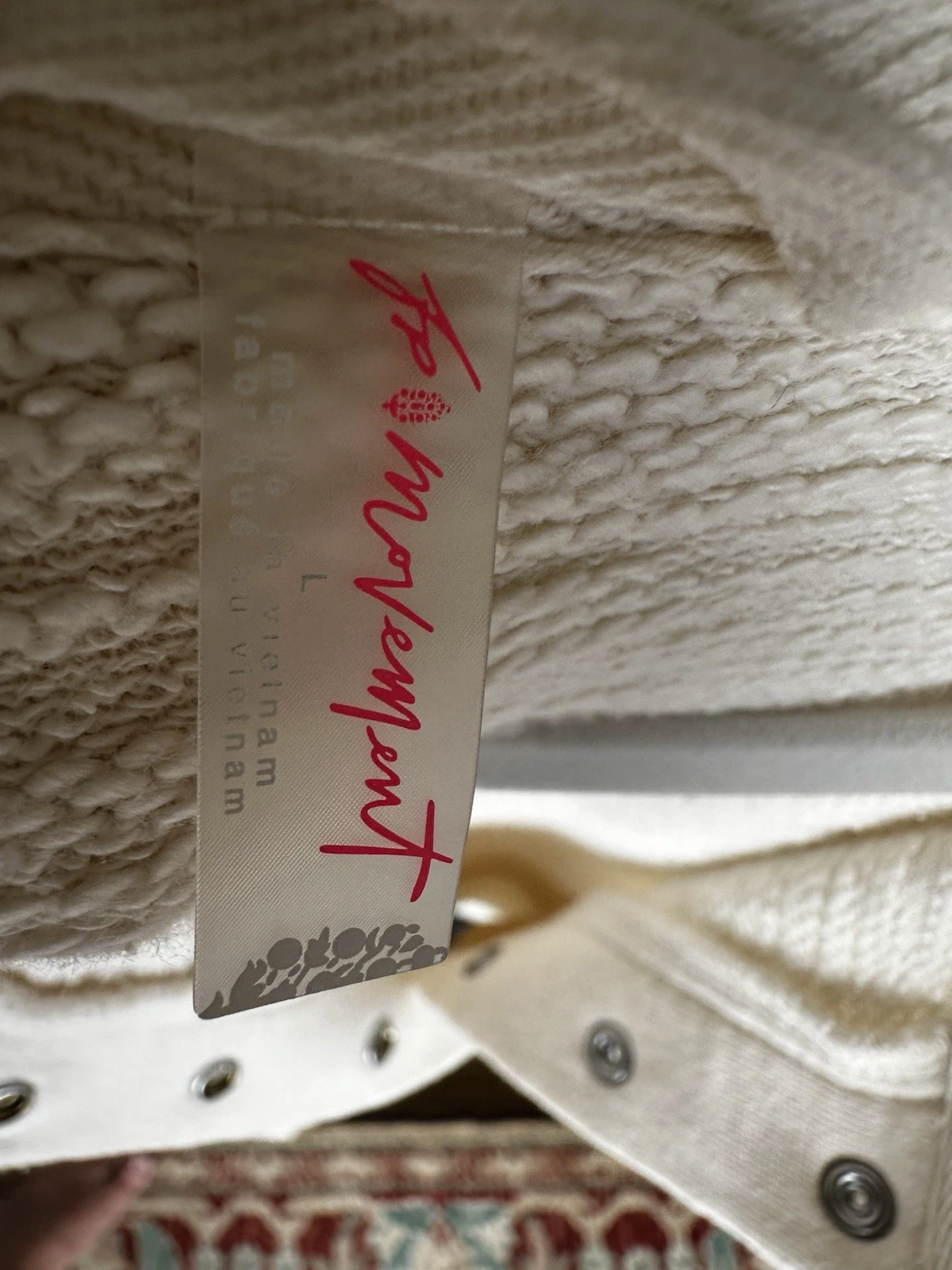 OFF WHITE Felpa con cappuccio Free People FP oversize crema avorio taglia large