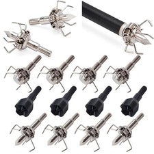 12Pcs 100 Grain Small Game Broadhead Judo and Hammer Mixed Small Game Screw Tips