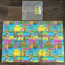 Y2K Scooby Doo Gift Wrap Pink Characters 1 Sheet NOS Rare Op Art Fred Vintage