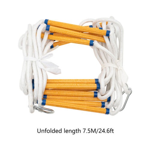 10m Feuerleiter 2 Karabiner Strickleiter Feuerfeste Rettungsleiter Notleiter neu - Bild 16 von 23