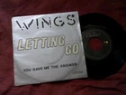 PAUL McCARTNEY & WINGS Letting go 7" Belgium 1970s POP Rock
