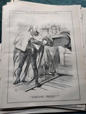 Sk283 Ephemera 1884 Punch Cartoon Noblesse Oblige