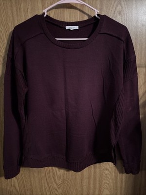 Maurice s Women s Pullover Heavy Longsleeve Size Small Maroon Burgundy Fancy