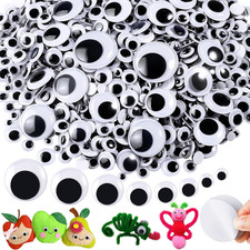 2000 Pcs 6Mm to 30Mm Googly Eyes Self Adhesive for Crafts, 8 Sizes Black White P